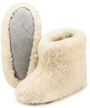 ESTRO Warme Hausschuhe Damen Winter - Hüttenschuhe Herren Pantoffeln Winter Hausstiefel Damen Warme Hausschuhe Herren OLE (38 EU, Elfenbein)