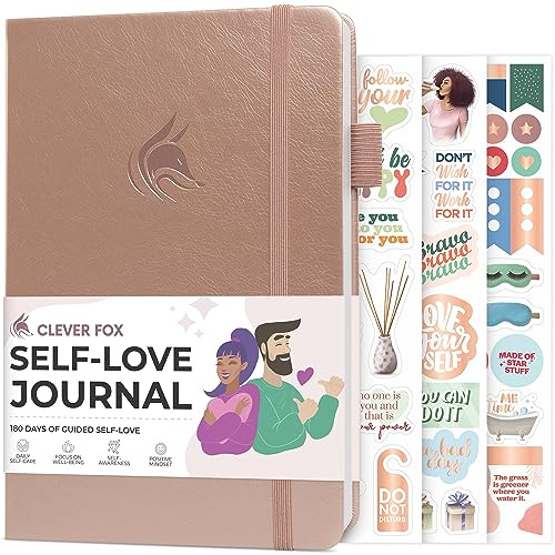 Clever Fox Self-love Journal – Guided Self-Discovery Log for Self-care, Reflection & Self-help, Mental Health, Gratitude & Mindfulness (Rose Gold)