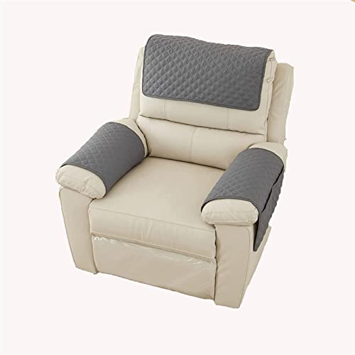 GIINO Sofa-Armlehnenbezug, Kopfstützenbezug Für Liegestuhl-Armlehnenbezug, Sessel-Schonbezug, Rutschfester, Gesteppter Möbelschutz Für Haustiere, Ledersofa, Couch (1-Sitzer- | 3 STK,Dunkelgrau)