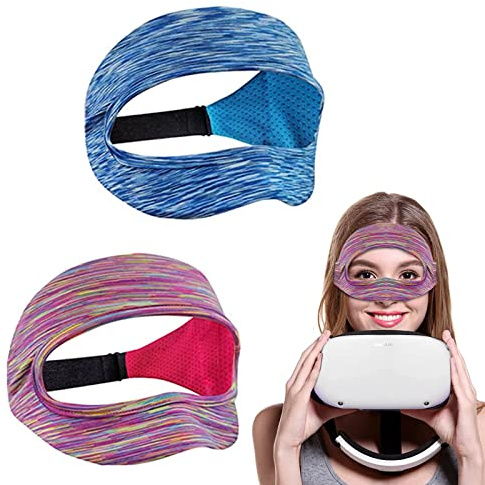 2 Unidades VR Eye Mask VR Face Cover transpiración Banda Banda Banda Banda Banda de Sudor Ajustable para VR Sweat Band Absorbe la Humedad para Juegos de Realidad Virtual Oculus Quest 2 Go HTC PS VR