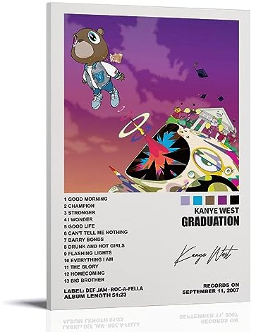 YELLOWV Kanye West Graduation Album Cover Dekorative Malerei Leinwand Wandkunst für Wohnzimmer und Schlafzimmer 30 x 45 cm