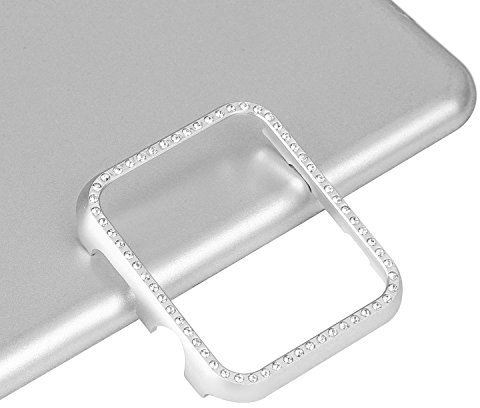 Bling fodral kompatibelt med Apple Watch Series SE stötfångarfodral, metall klockarmband 360° rund, ultratunt klockfodral, skyddande fodral, stjärnljus, hårt fodral för Apple Watch 44 mm Series SE 4 5
