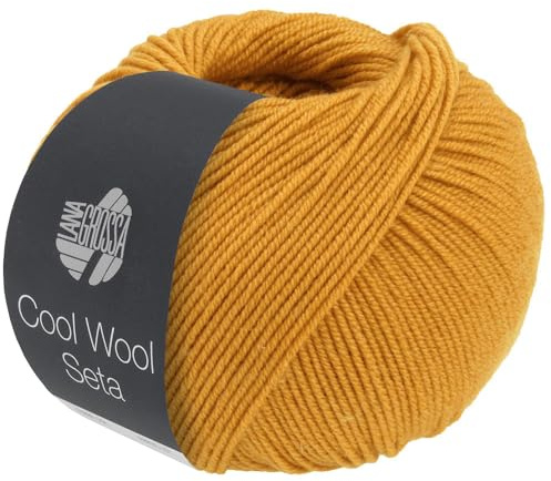 LANA GROSSA Cool Wool Seta | Cool Wool Klassiker mit Seidenanteil | Handstrickgarn aus 80% Schurwolle (Merino extrafein) & 20% Seide | 50g Wolle zum Stricken & Häkeln | 160m Garn FB 7