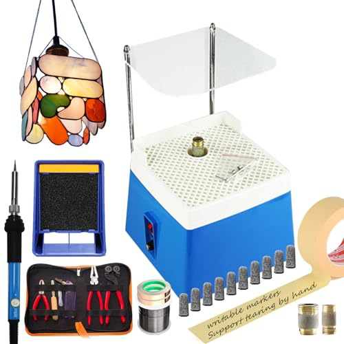 json2xml Kit Démarrage pour Vitrail,Kit Démarrage avec Broyeur Verre,Kit D'outils Coupe Verre,Kit Fer À Souder,Consommables pour Absorbeur Fumée,Kit D'outils Démarrage Complet pour Débutant