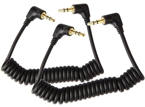 TIEDXIOY 3.5mm TRS to TRS Audio Cable Microphone Cable Compatible with Rode Wireless Pro/Wireless Go 2 / DJI Mic 2 and Hollyland Lark M1 M2 150 Max Duo, 3.5mm Audio Mic Cord for DSLR Cameras-1.7FT