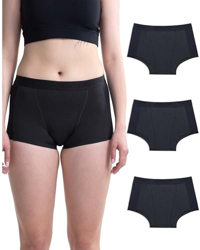 Neione Period Pants Heavy Flow Cotton Menstrual Underwear Women Boxers Holds 5 Tampons