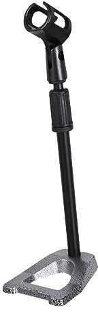 Toyvian Höhenverstellbarer Mikrofonständer mit Metallboden Höhenverstellbare Desktop Mikrofonunterstützung für Studio oder Radios Eisen