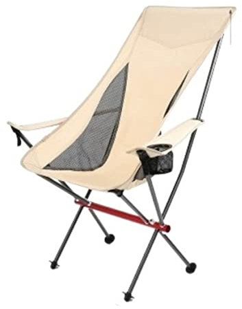 DRMEE Klappstuhl Angelstuhl Outdoor-Campingstuhl Mit Hoher Rückenlehne, Tragbarer Ultraleichter Sitz, Zusammenklappbarer Rucksackstuhl Mit Weichen Armlehnen Für Wandern Camping Stuhl (Color : C)