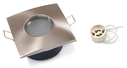 KOLORENO Einbaustrahler Einbauleuchte Oh Oh35-230 V~50 Hz - LED Einbauleuchte 11 x 12 x 5 cm + GU10 Fassung 3 x 3 x 3 cm - Fest - Quadratisch - Satin