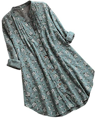Blusas bordadas bohemias con cuello en V y manga larga para mujer, de gasa, estampado floral, con volantes, ropa de flores, túnica de lino, camisa campesina, de verano, estilo bohemio, con encaje,