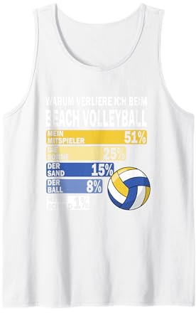 Retro Beach Volleyball Motiv Ausrede Verlierer Training Tank Top