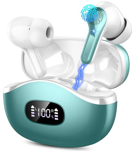 Wireless Earbuds, Bluetooth 5.3 Headphones In Ear Earphones 4 ENC Noise Cancelling Mic, HIFI Stereo, 40H Playtime, Type-C Charging Case, IP7 Waterproof Running Earbuds