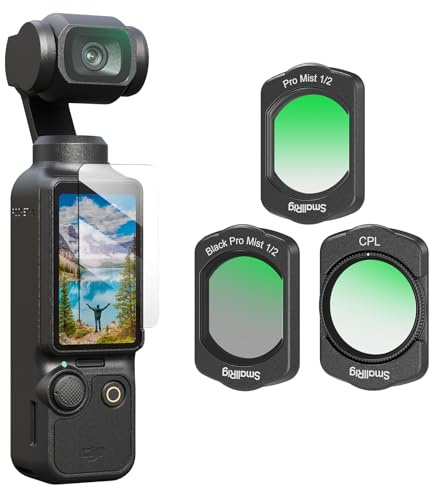 SMALLRIG Magnetic Filters Set for DJI Osmo Pocket 4/3, Black Mist, White Mist, CPL Multi-coating Filter and Screen Protector - 4775