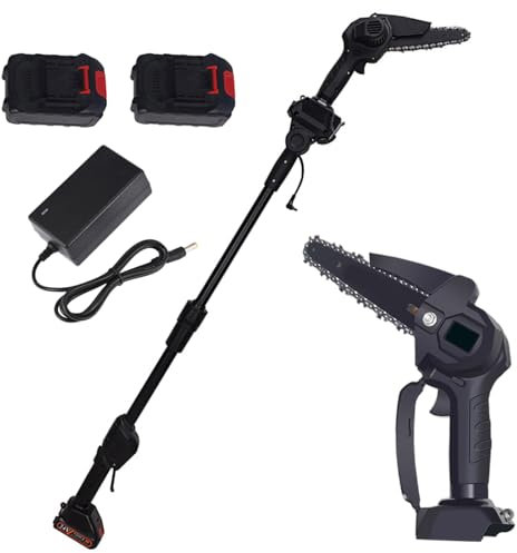 2-in-1 Cordless Pole Saw & Mini Chainsaw, 6-inch Brushless Chain Saw with 2x1.5Ah Battery 5.9ft MAX Length Pole Saw for Wood Cutting Garden