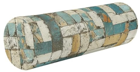Amooorous Nackenrolle, Nackenrolle, Vintage, rund, therapedisches Nackenrolle, kleines rundes Kissen für Stühle, zervikales Zylinderkissen für Kniestütze, Blau und Weiß