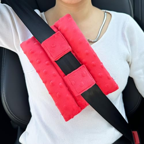 HapiPoppy Chemo Port Pillow for Seatbelt Port Pillows Chest Protector Pacemaker Seat Belt Cushion Open Heart Surgery Recovery Gifts Chemo Patients Minky Dot Red