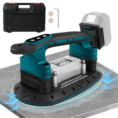 2 IN 1 Ventosa per Piastrelle Compatibile con Makita 18V batteria, 400KG di Forza di Aspirazione, Display LCD ventosa per piastrelle Ventosa a Batteria per Piastrelle, Vetro, Marmo(senza batteria)
