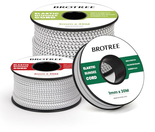 Brotree Cuerda Elástica 1mm x 10m Hilo Elástico Redonda Goma Elastica