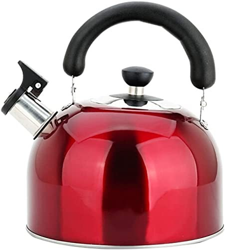 MYVVKIA Teapot Whistling Tea Kettle Stove Top Whistle Teapot Stainless Steel Kettle with Ergonomic Handle and Straight Pour Nozzle