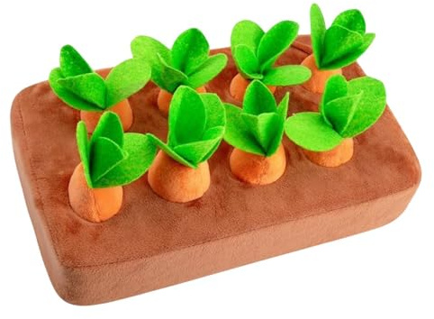 Filvczt Karotten-Plüschtier, Karotten-Schnüffelmatte, Haustier-Schnüffelteppich, leicht zu reinigen, langlebig, 22,5–28,5 x 17 x 6 cm, für aggressive Kauer, Hunde