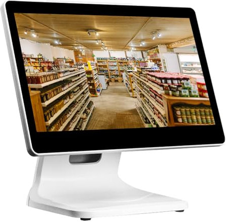 Écran de caisse enregistreuse commerciale 15,6 pouces, écran de caisse enregistreuse POS pour petites entreprises, SSD 64 Go N2930 DDR3 4 Go, pour les supermarchés de détail et les restaurants
