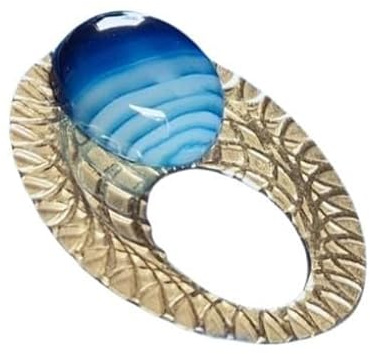 Yavana : broche aimantée porte-lunettes en maillechort texturé | Sans épingle