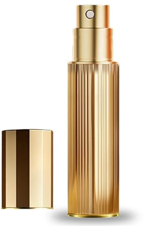 Travel Perfume Atomiser, 5ml Leak Proof Empty Perfumes Dispenser Portable and Refillable Mini Perfume Spray Bottles with Men and Women for Purse Handbag Pocket and Luggage, Gold