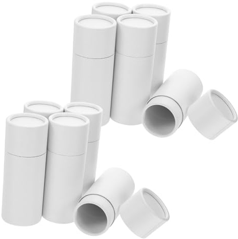 TOPBATHY 10pezzi Tubo Cartone Confezione Versatile in Carta Bianca da 20ml, Contenitori Cilindrici Portatili per Imballaggio Tè in Ufficio e Viaggi