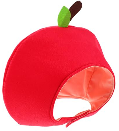 Abaodam Funny Apple Hat Adult Fruit Costume Headgear for Men Women Teens Soft Breathable Polyester Party Accessory for Halloween Photo Props and Themed Events