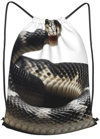 Premium dragsko simväska kobra orm dragsko ryggsäck vikbar skolväskor för kvinnor resor vuxna 36 x 42 cm