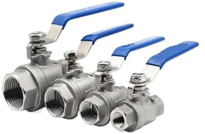 Vanne à bille Vanne à bille en deux parties, modèle 304/316L, acier inoxydable, passage intégral, filetage femelle DN15/DN20/DN25/DN40, 1/4, 3/8, 1/2, 3/4, 1, 1,5(2,SS316L)