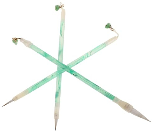 Mikikit Juego de 3 Pinceles de Caligrafía China y Japonesa para Principiantes Tamaño Pequeño-Mediano-Grande Cerdas Mixtas para Pintura Sumi Acuarela y Escritura Artística Tradicional