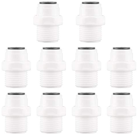 sourcing map 1/2 Inch BSP Male - 3/8 Inch Tube OD Straight Quick Connect Water Purifiers Tube Fittings Push in to Connector Filter Tube Quick Connector for RO Reverse Osmosis System 10pcs