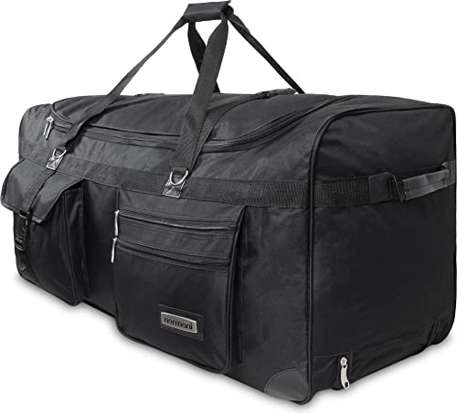 normani Stabile Reisetasche Trolley Big Size XL 80-150 Liter mit 2 Rollen –Robust und wasserabweisend - Leichter Reisetrolley XL Tasche NEU Verschiedene Größen Schwarz / 150 Liter XXL