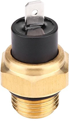 GTTCCG Lüfterschalter für VFR700F VFR750F VFR800 VTR1000F VT600 VT750 VT1100, Automatik, Gelb + Schwarz + Gold, Klammer, Schraube, 1-Weg, Panel Montage, Kupfer, 1 Stück