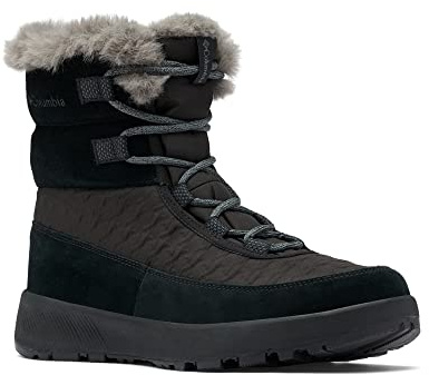 Columbia SLOPESIDE PEAK LUXE botas de nieve impermeables Mujer , Marrón (Dark Stone x Sea Salt), 36 EU