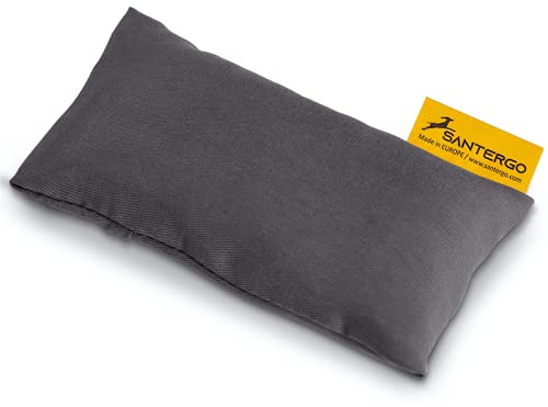 SANTERGO Mauspad Handgelenkauflage - ergonomische Handballenauflage aus Bio-Hirsespreu mit abnehmbarer Hülle, Anti-Sehnenscheidenprobleme für die Computer Maus, Mousepad, Wrist Rest in Grau
