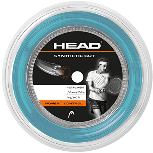 HEAD Syntetisk gut tennissträngrulle, 17 Gauge, blå, 660 Fotlängd
