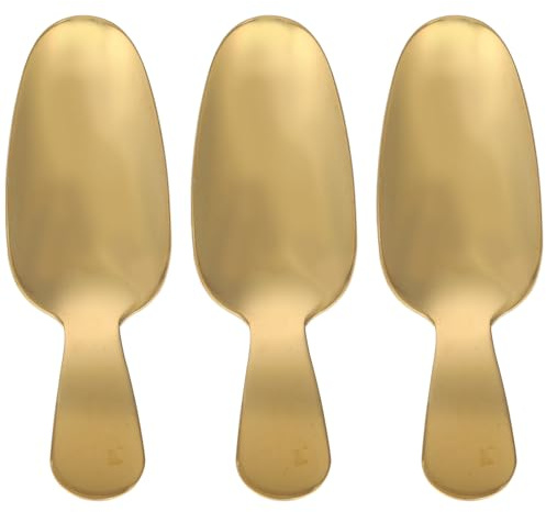 YARNOW 3pcs Short Handle Dessert Spoons Stainless Steel Kitchen Spoons for Tea Serving Practical for Home Tableware