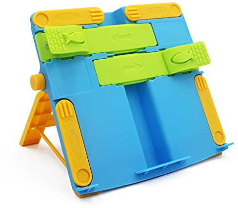 Leseständer Buch Stand Buchhalter für das Lesen von Lehrbuch Hände Freilicht und tragbarer Bücherstand im Bett Kochbuch für Küchenzähler 8 x 8 Zoll Bücherregal (Color : Blue)