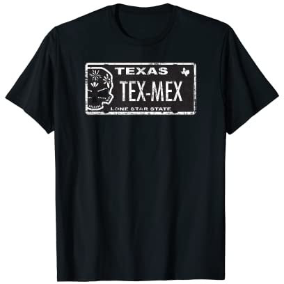 Texas Tex-Mex sugar skull license Plate T-Shirt