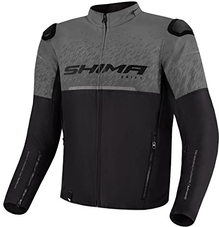 SHIMA DRIFT Chaqueta Moto Hombre | Ligera y Transpirable Cazadora Moto Mesh de Verano Hombre con CE Espalda, Hombros, Codos Protecciones, Ajuste de la Anchura (Gris, L)