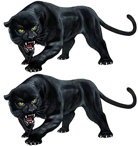 Vepoty Autoaufkleber Tier Schwarzer Panther Autoaufkleber Cartoon 3D Autoaufkleber Selbstklebender Vinylaufkleber für Autodekor