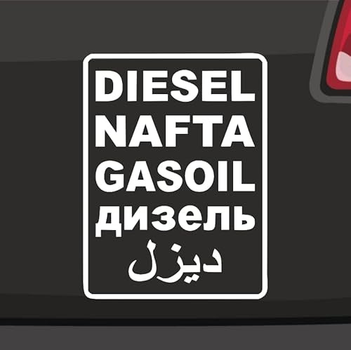 Generisch Diesel Texte Aufkleber Sticker Offroad NAFTA Gasoil car Tang Schild 4x4 8x6cm Farbe: Weiß