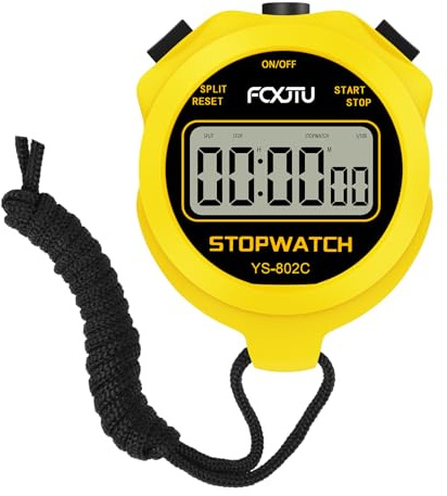 FCXJTU Einfacher digitaler Sport-Stoppuhr-Timer, Keine Glocken, Keine Uhr, kein Alarm, einfache Grundbedienung, lautlos, EIN/Aus, Reine Stoppuhr für Schwimmtraining, Lauftraining, Kinder, Trainer