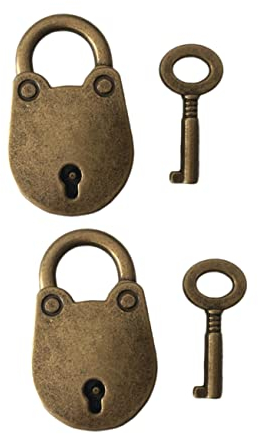 Operitacx 2stücke Antikes Vorhängeschloss Aus Legierung Für Schmuckkästen Inklusive Schlüssel Vintage Design Für Handtaschen Und Kleine Koffer Dekorative Verschlüsse Für Diy-projekte