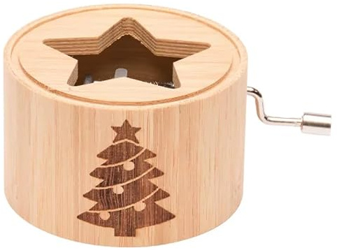 Spieluhr aus Bambus mit Weihnachtslied O Tannenbaum - music box von Kurbelwerk green-line, Christmas-Edition, Motiv Tannenbaum