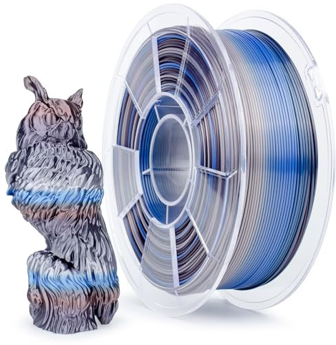 ZIRO Seide Multicolor Filament 1.75mm PLA, Seide Dreifarbig 3D Drucker Filament, Regenbogen Silk PLA, 1kg/2.2lb Spule, Passen die Meisten 3D Drucker, Persönlichkeit Serie- Standhaft