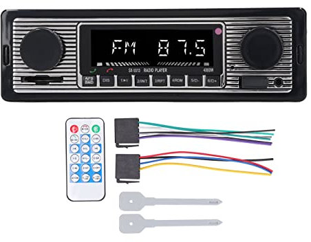 Classic Bluetooth Car Stereo, Car Radio Bluetooth 4 Channel Audio, Car Stereo Radio with CD Player, MP3 Player Vehicle Stereo Audio with Remote Control, Hands Free Calling (5513)
