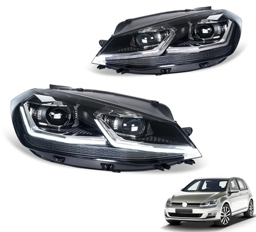 Archaic Scheinwerfer kompatibel mit VW Golf 7.5 MK7.5 TSI TDI 2017-2019 (für LED) mit E-Prüfzeichen